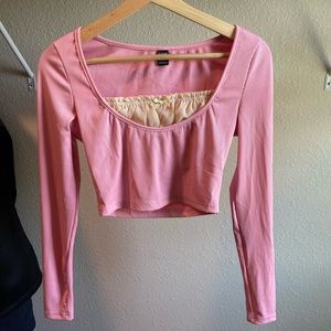 pink shit with mesh in front